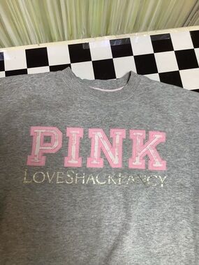 PINK X Love Shack Fancy Victoria's Secret Gray Sweatshirt with Pink Set